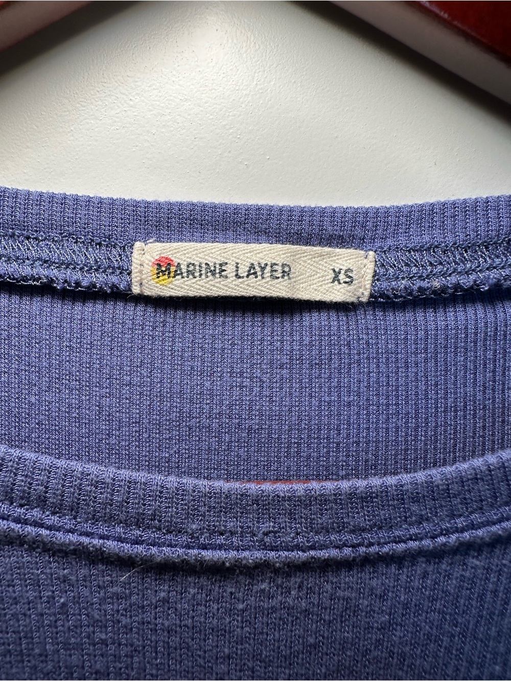 Marine Layer Periwinkle Ribbed Twist Front Crop Top XS Soft Short Sleeve Tee - Picture 4 of 7